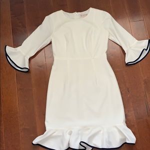 White dress with bell sleeves